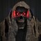 6 Feet Hanging Grim Reaper Halloween Animatronic with Red LED Eyes & Fluttering Robes, Battery Powered